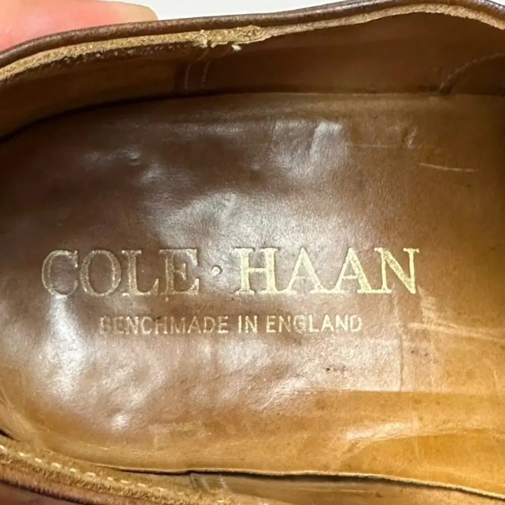 VGUC Cheaney x Cole Haan Brown Oxford Cap Toe Bench Made in England 9 B